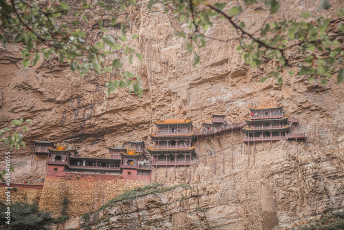 The Hanging Temple or Hanging Monastery near Datong in Shanxi Province, China photo