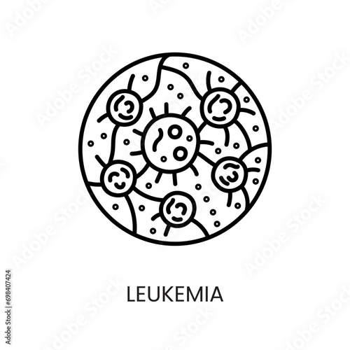 Blood cancer leukemia line icon vector cancer malignant disease