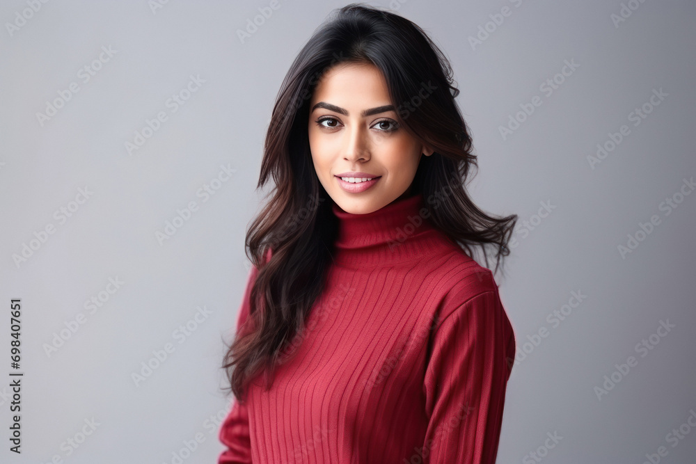 Stylish woman in a turtleneck sweater Stylish woman in a turtleneck sweater