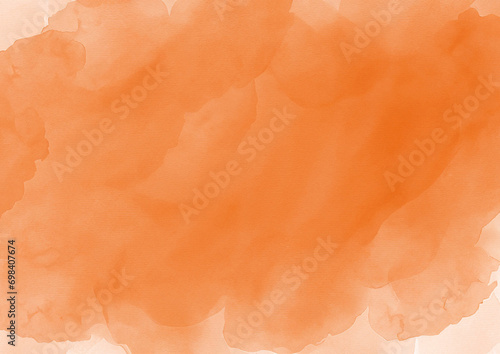 綺麗なオレンジの水彩背景テクスチャー
