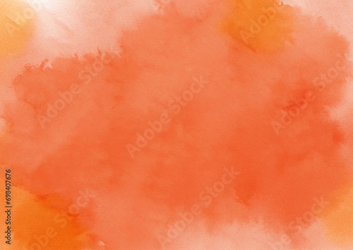 綺麗なオレンジの水彩背景テクスチャー