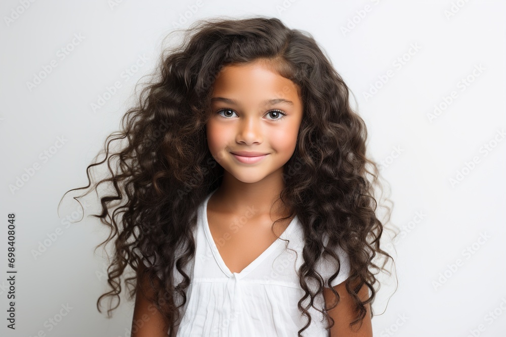 Child ethnic portrait, beautiful cute smiling girl with dark skin and curly hair Child ethnic portrait, beautiful cute smiling girl with dark skin and curly hair