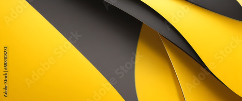 Plantilla abstracta triángulos geométricos amarillos contrastan fondo negro. Puede utilizarlo para diseño corporativo, folleto de portada, libro, banner web, publicidad, afiches, folletos, volantes. photo