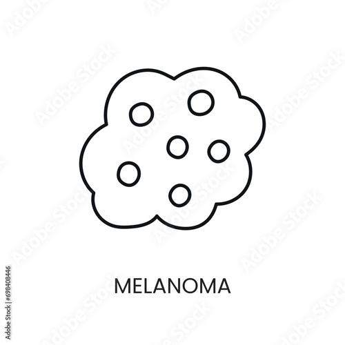 Skin cancer melanoma line icon vector cancer malignant disease