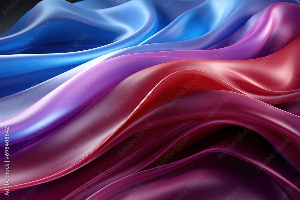 colourful Flowing Abstract Waves, Soft curves, Wallpaper Generative AI