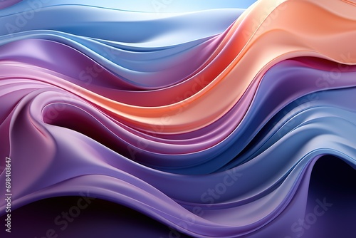 colourful Flowing Abstract Waves  Soft curves  Wallpaper Generative AI