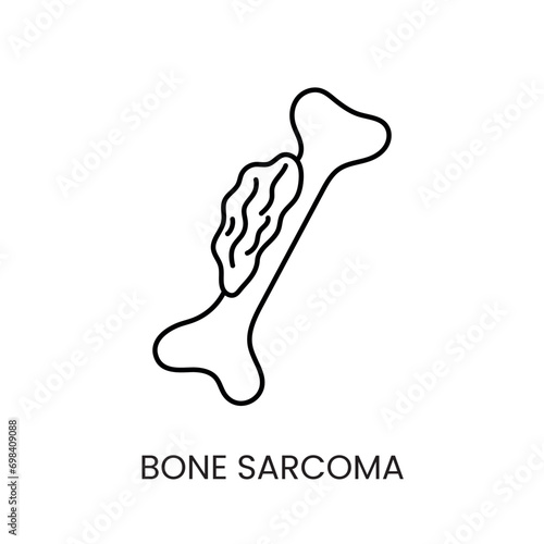 Cancer osteosarcoma line icon vector cancer malignant disease