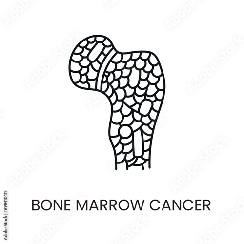 Bone marrow cancer line icon vector cancer malignant disease