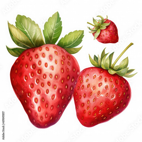 Strawberry Illustration  Generative Ai