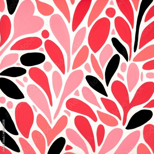 Pink red and white pattern flower grass and plants