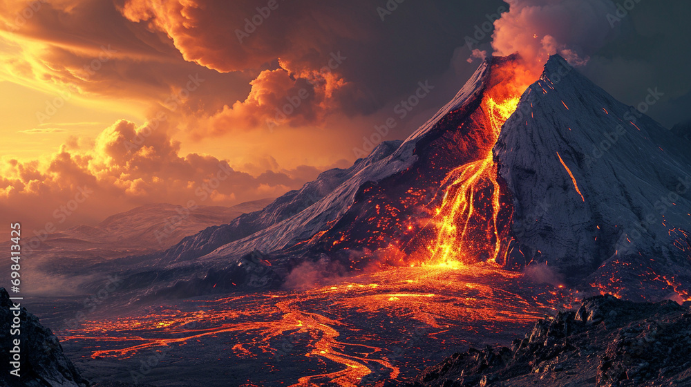 Erupting Volcanic Mountain