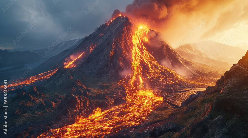 Erupting Volcanic Mountain