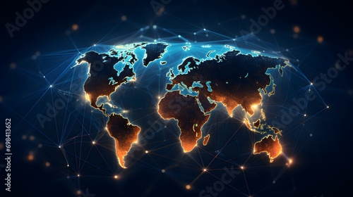 Global network connection. World map composition and global business outline concept.Global network connection. World map composition and global business outline concept.