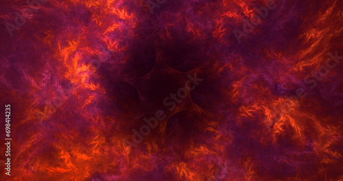 3D manual rendering abstract multicolor technology fractal light background