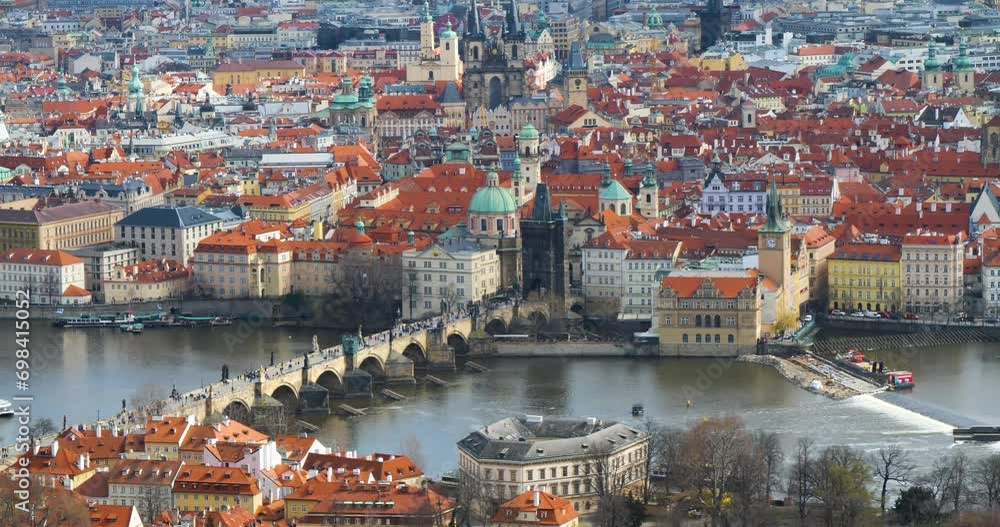 Famous Charles bridge and Old Town Bridge Tower in Prague, Czech Republic. Famous Charles bridge and Old Town Bridge Tower in Prague, Czech Republic.
