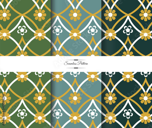 Seamless pattern collection, Decorative wallpaper, fabric print ,Vector seamless backgrounds. photo