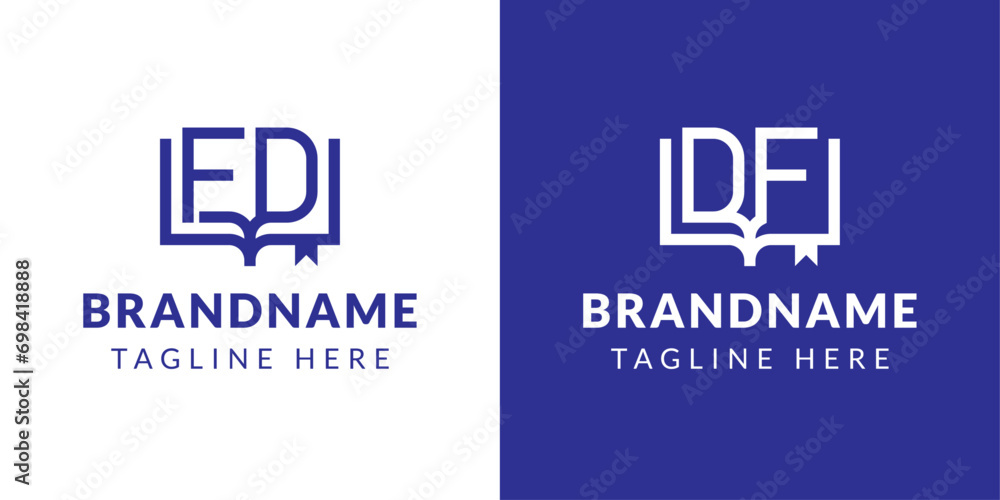 Letter DF and FD Book Logo, suitable for business related to book with DF or FD intials Letter DF and FD Book Logo, suitable for business related to book with DF or FD intials