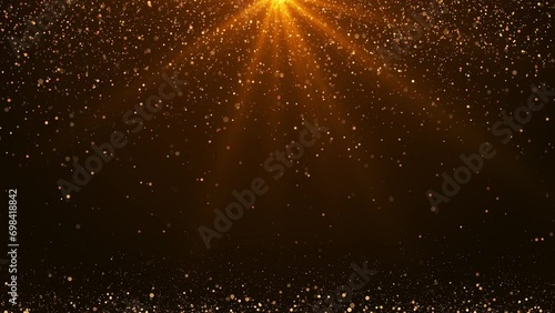 4K Glitter lights celebration backdrop video Futuristic glittering in space awards dust gradient background. holiday congratulation greeting party happy new year, charismas celebration concept