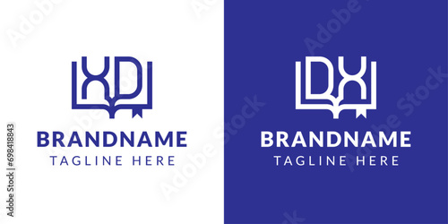 Letter DX and XD Book Logo, suitable for business related to book with DX or XD initials
