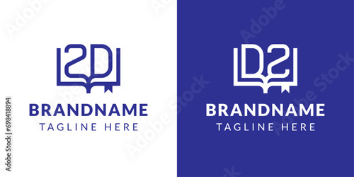 Letter DZ and ZD Book Logo, suitable for business related to book with DZ or ZD initials