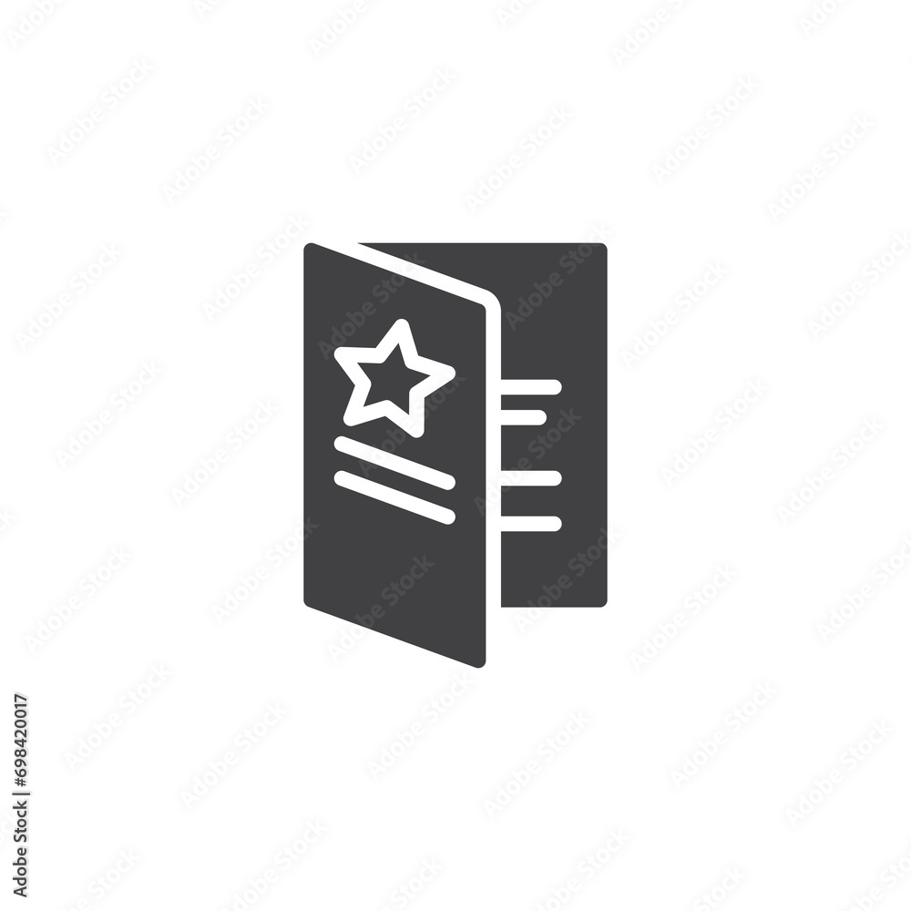 Fototapeta premium Greeting card with star vector icon