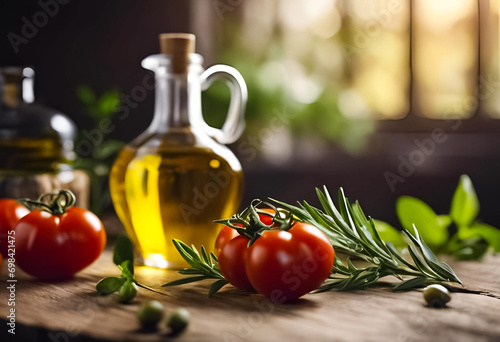 AI Generative illustration of traditional Italian food ingredients