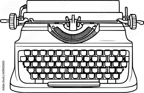 outline illustration of typewriter