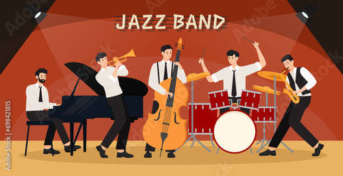 악기를 연주하고 있는 재즈밴드
jazz band playing an instrument