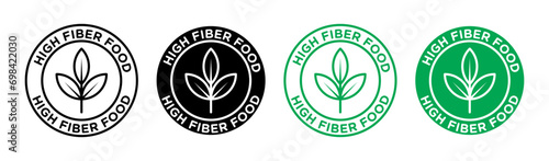 High fiber food vector icon set. Dietary fiber rich food vector illustration. Digestive fiber sign suitable for apps and websites UI designs. photo