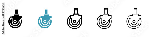 Swivel caster vector icon set. Furniture chair wheel vector illustration. Trolley rubber wheel sign for Ui designs. photo