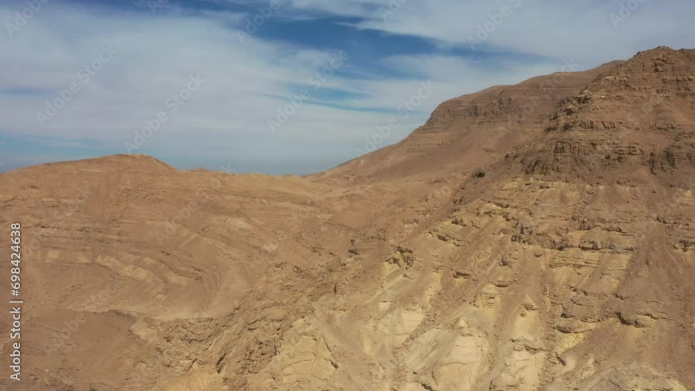 Aerial Drone Flying In shot of Desert Mountains in Red Sea, Egypt Aerial Drone Flying In shot of Desert Mountains in Red Sea, Egypt
