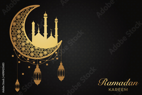 Ramadhan Eid Mubarak background greeting card photo