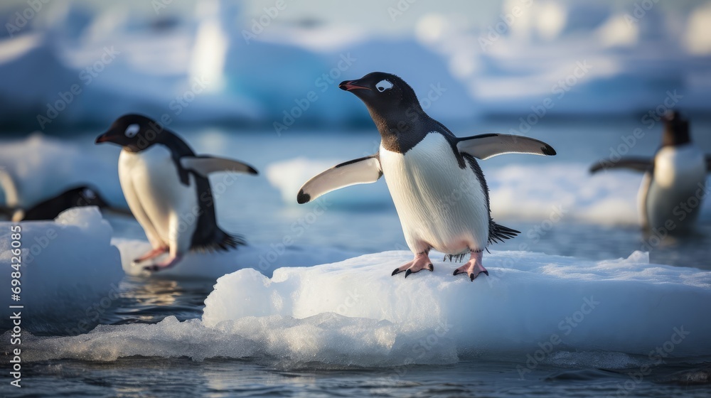 Obraz premium penguin on the snow