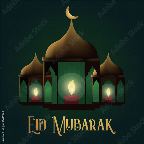 Ramadhan Eid Mubarak background greeting card