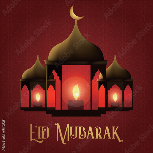 Ramadhan Eid Mubarak background greeting card