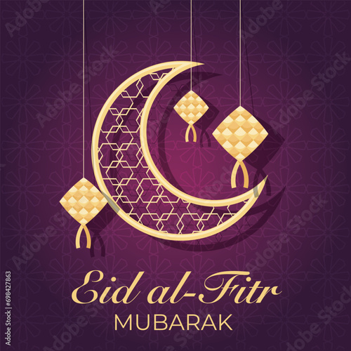 Ramadhan Eid Mubarak background greeting card