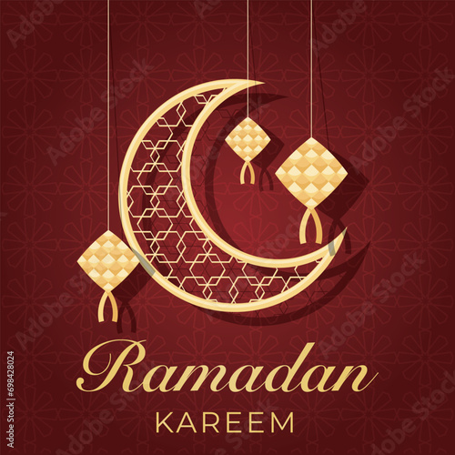 Ramadhan Eid Mubarak background greeting card