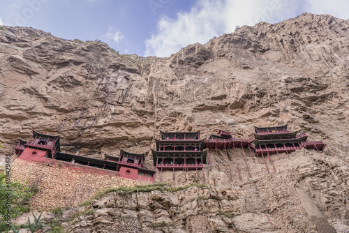 Close up on Xuankong Hanging monastery in Datong Shanxi, China photo