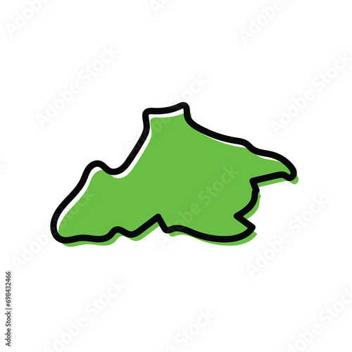 Tandjilé Est region of Chad vector map illustration.
