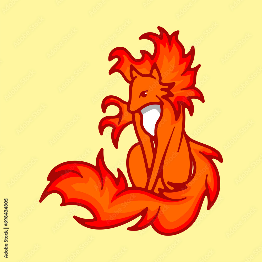 A wolf with a body of fire A wolf with a body of fire