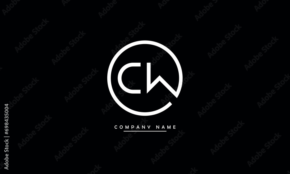 CW, WC, C, W Abstract Letters Logo Monogram CW, WC, C, W Abstract Letters Logo Monogram