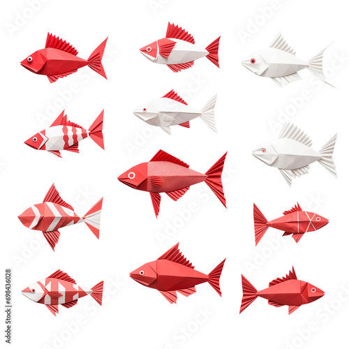set of origami fish photo