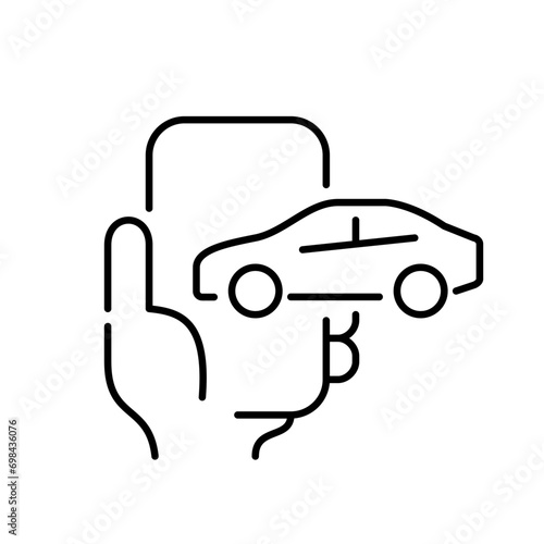 Rental car company app. Pixel perfect, editable stroke icon