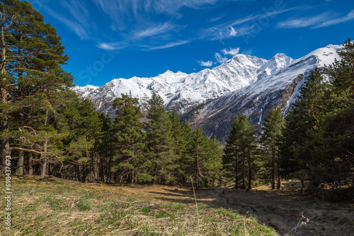 Panoramic view of the Caucasus mountains