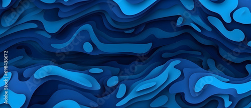 Naklejka blue abstract background with paper cut out concept.
