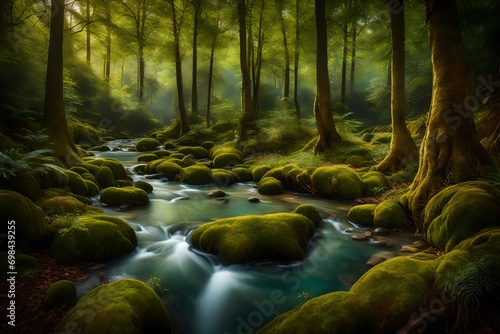water stream in the forest