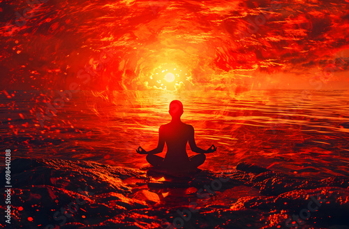 Inferno Meditation  Fiery Zen Amidst Oceanic Abyss