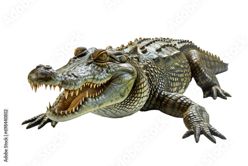 crocodile looking isolated in white