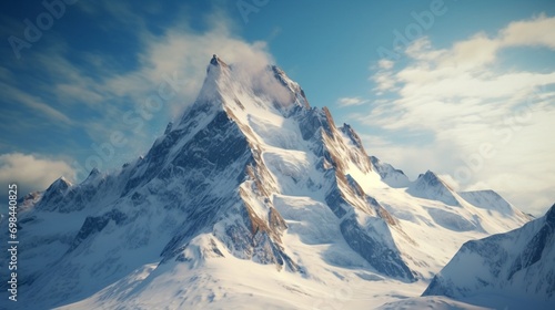 Majestic Mountain Peak: A breathtaking view of Pic du Midi Ossau, 
