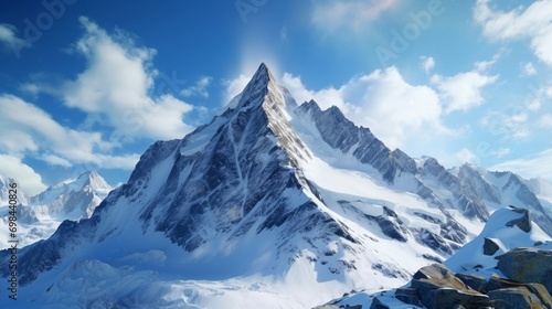 Majestic Mountain Peak  A breathtaking view of Pic du Midi Ossau  